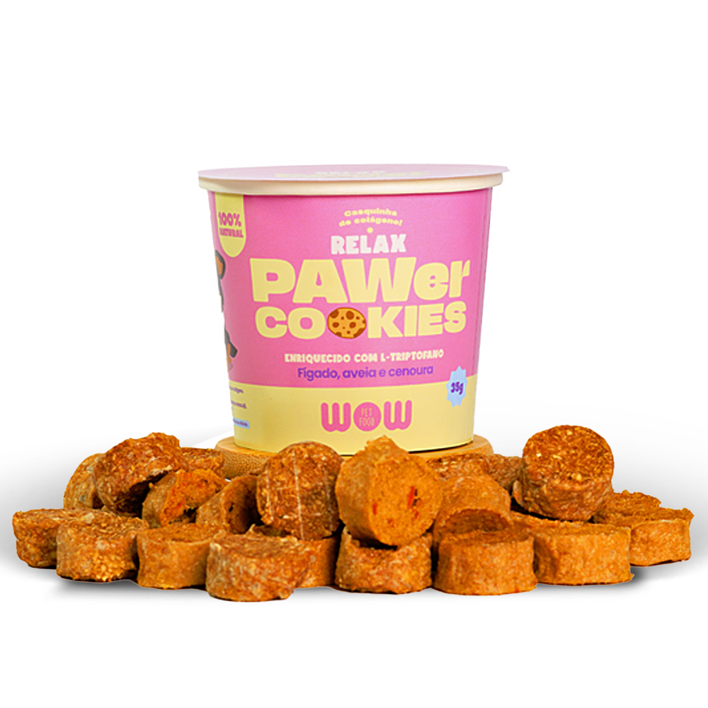 Pawer Cookies Relax de Figado, Aveia e Cenoura para Cães - 35g