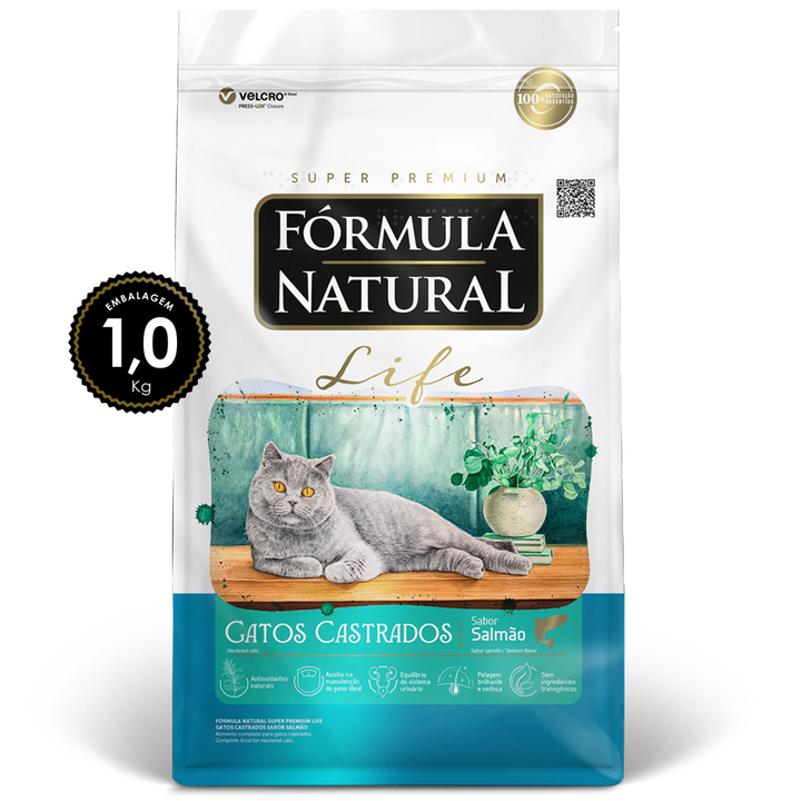 Ração Fórmula Natural Super Premium Life Gato Castrado 1Kg