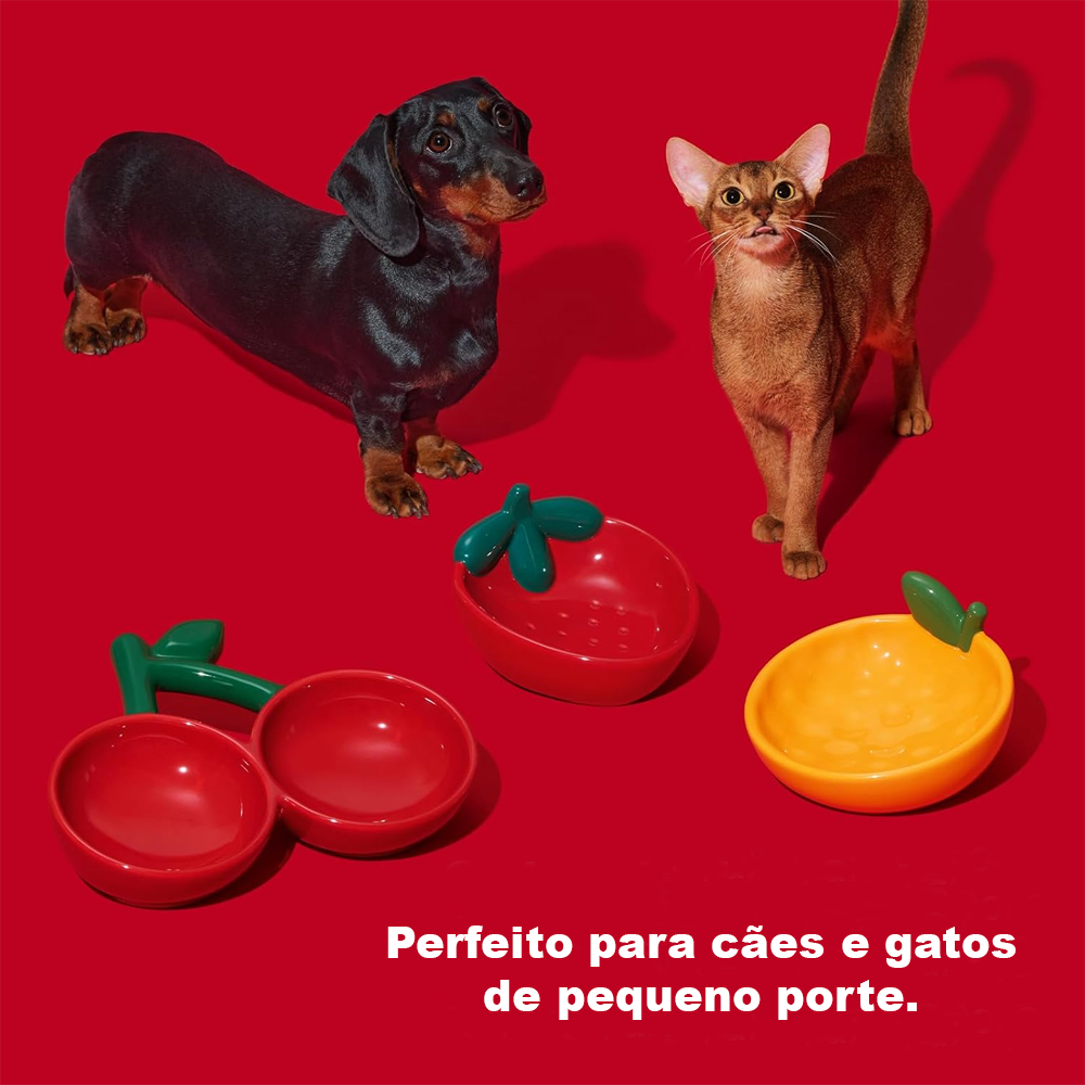 Comedouro de Cerâmica Modelo Tangerinne para Pets - Vetreska