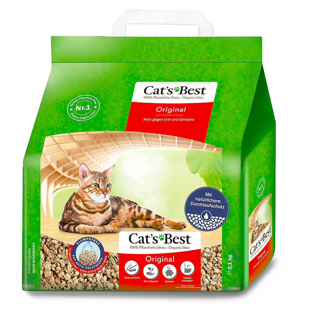 Granulado Ecológico Para Gatos Cat's Best Original 2,1Kg - 5 Lt
