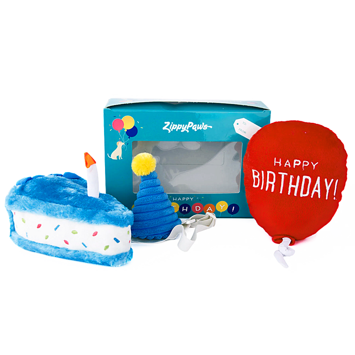 Pelúcia Pup Birthday Box cor Azul - Zippy Paws