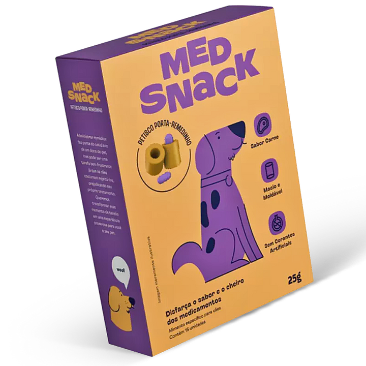 Petisco Moldável Porta Remédio Medsnack Sabor Carne para Cães - 15 unid.