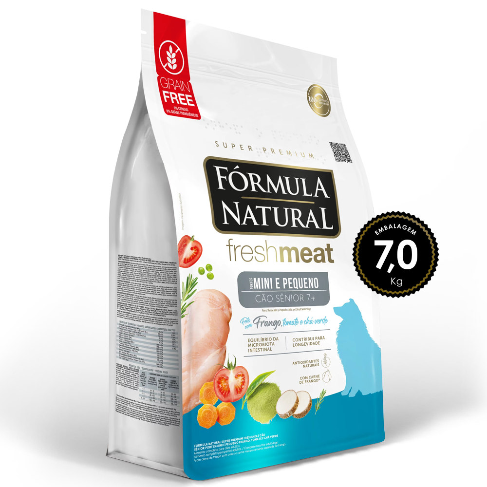 Ração Fórmula Natural Fresh Meat Cães Sênior Mini/Peq 7,0kg