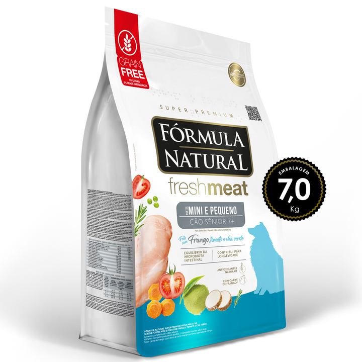 Ração Fórmula Natural Fresh Meat Cães Sênior Mini/Peq 7,0kg