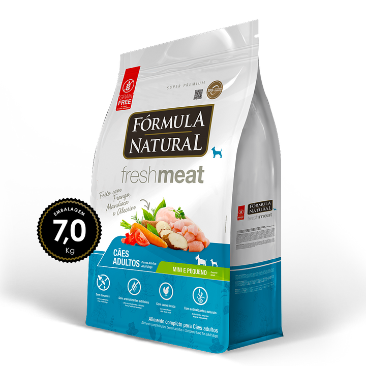 Ração Fórmula Natural Fresh Meat Cão Adulto Mini/Peq 7kg