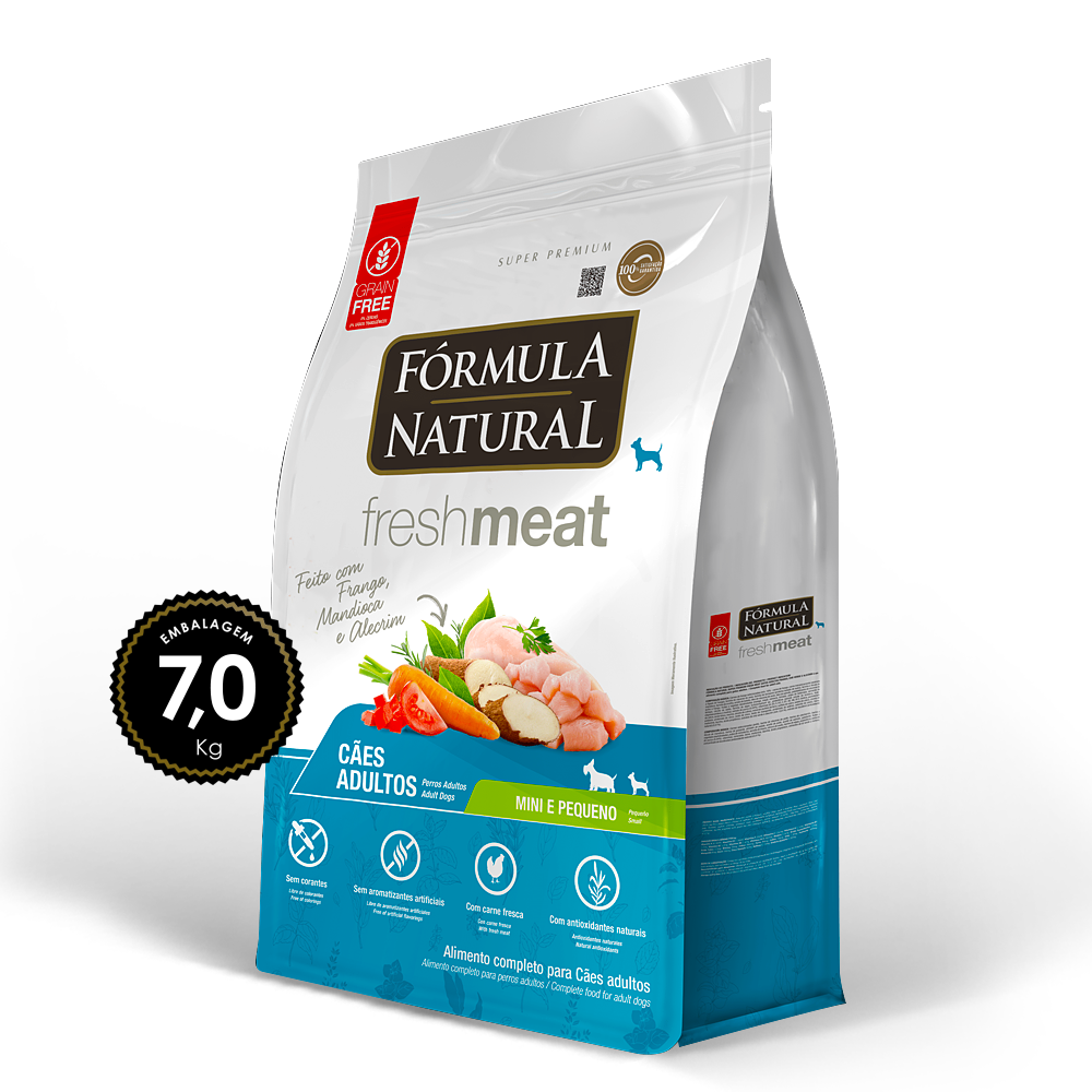 Ração Fórmula Natural Fresh Meat Cão Adulto Mini/Peq 7kg