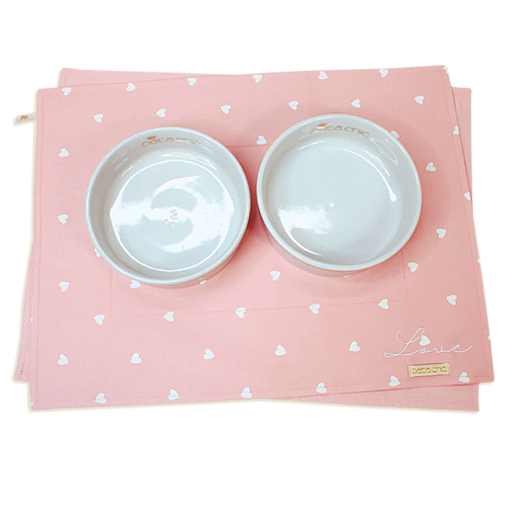 Porta Comedouro Retangular Pata Chic - Love