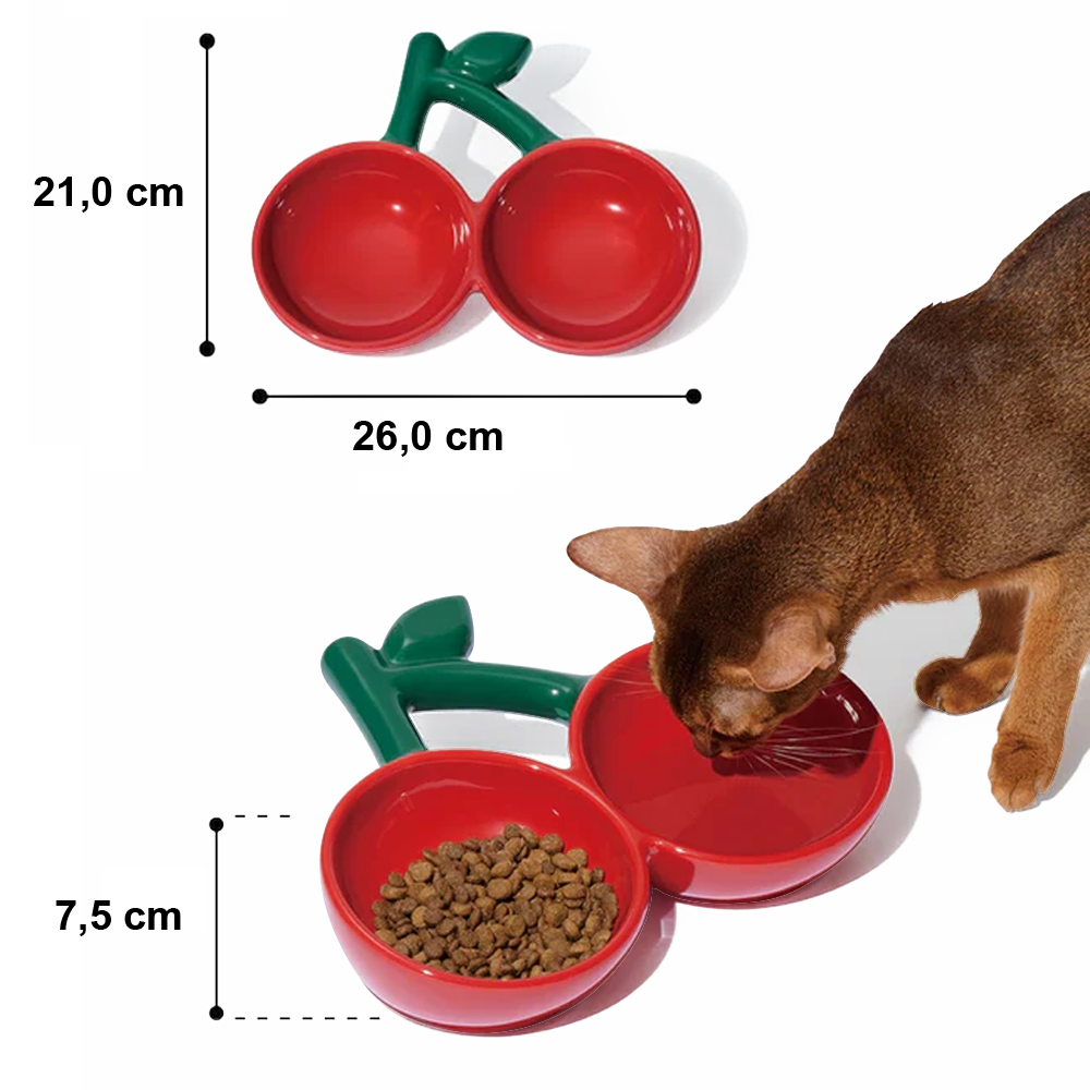 Comedouro de Cerâmica Modelo Cereja para Pets - Vetreska