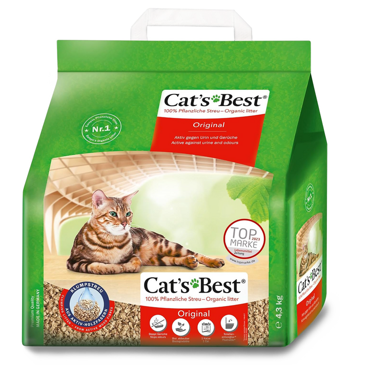 Granulado Ecológico para Gatos Cat's Best Original 4,3Kg - 10 Lt