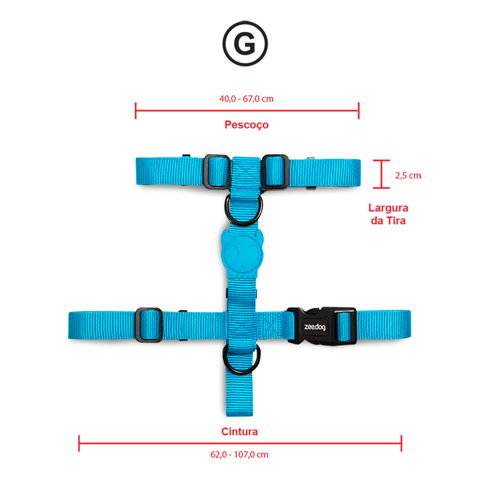 Peitoral Para Cachorros H Zee Dog Azul Ultimate Blue G