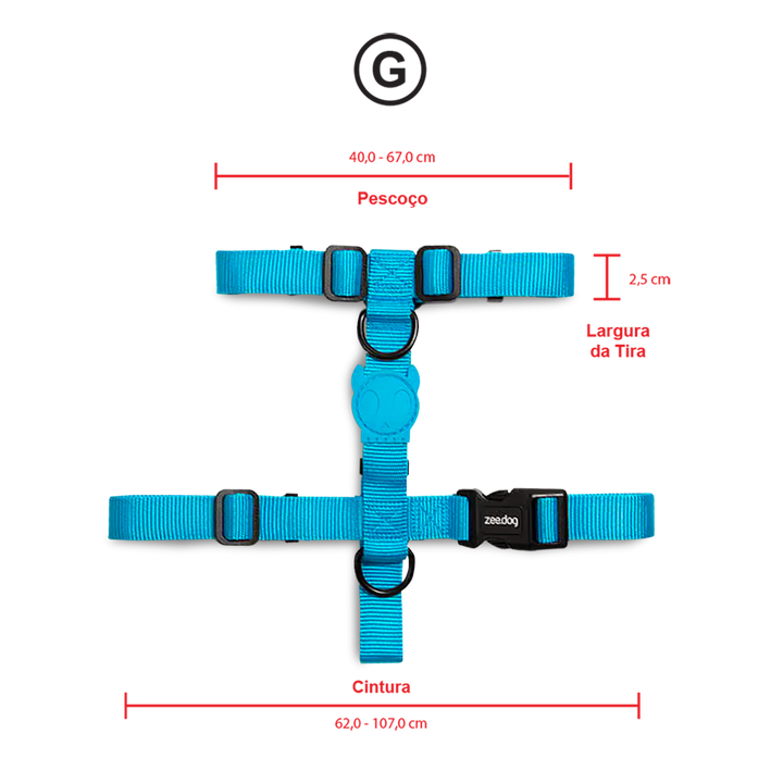 Peitoral Para Cachorros H Zee Dog Azul Ultimate Blue G