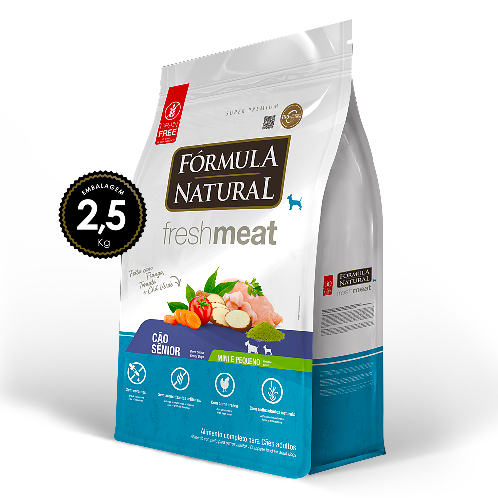 Ração Fresh Meat Cães Sênior Mini/Peq 2,5kg