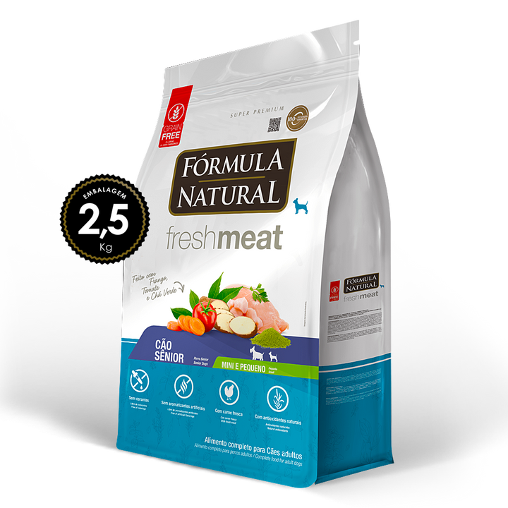 Ração Fresh Meat Cães Sênior Mini/Peq 2,5kg
