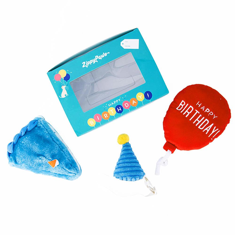 Pelúcia Pup Birthday Box cor Azul - Zippy Paws