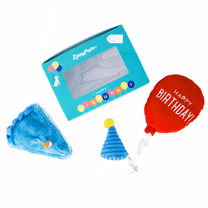 Pelúcia Pup Birthday Box cor Azul - Zippy Paws
