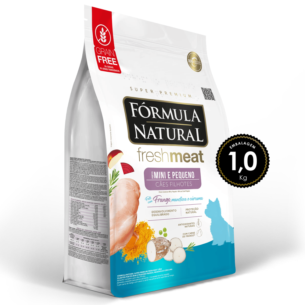 Ração Fórmula Natural Fresh Meat Cães Filhotes Mini e Pequeno 1kg