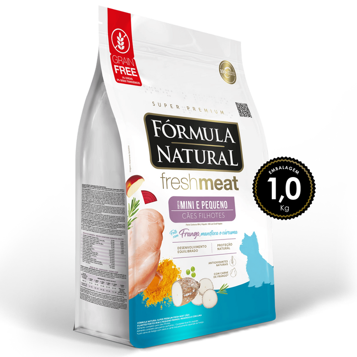 Ração Fórmula Natural Fresh Meat Cães Filhotes Mini e Pequeno 1kg