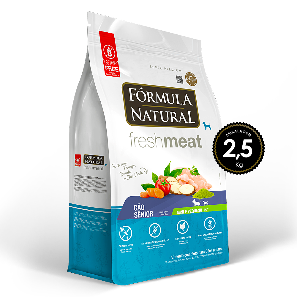 Ração Fresh Meat Cães Sênior Mini/Peq 2,5kg