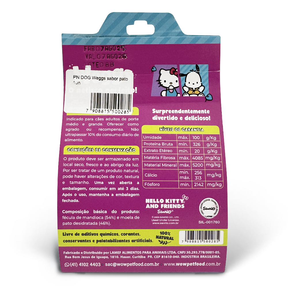 Petisco Natural Recreativo WOW Cães Sabor Pato