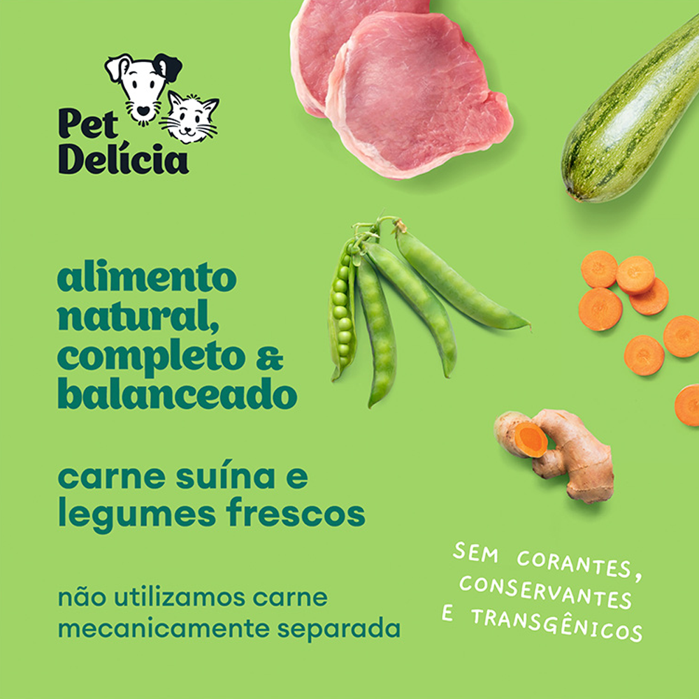 Ração Úmida Natural Cães Pet Delícia Carreteiro Suíno 320g