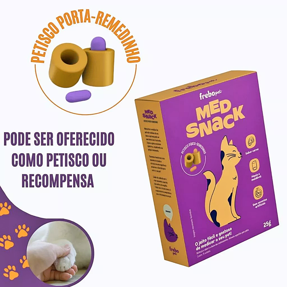 Petisco Moldável Porta Remédio Medsnack Sabor Carne