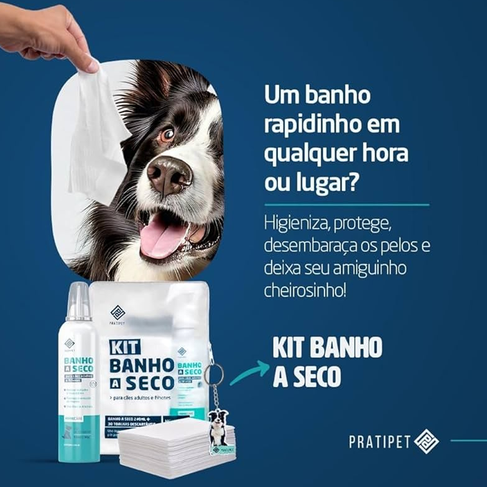 Kit Banho a Seco 240ml - PRATIPET