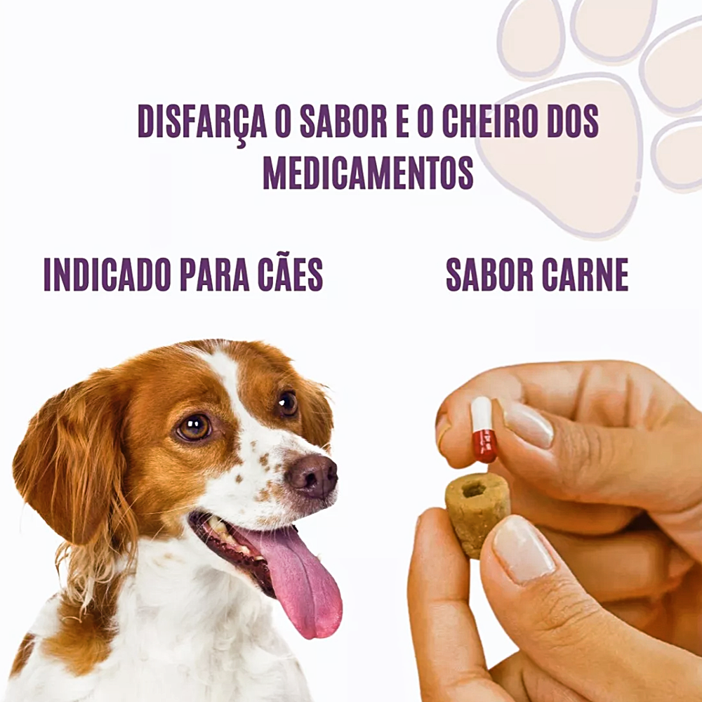 Petisco Moldável Porta Remédio Medsnack Sabor Carne para Cães - 15 unid.