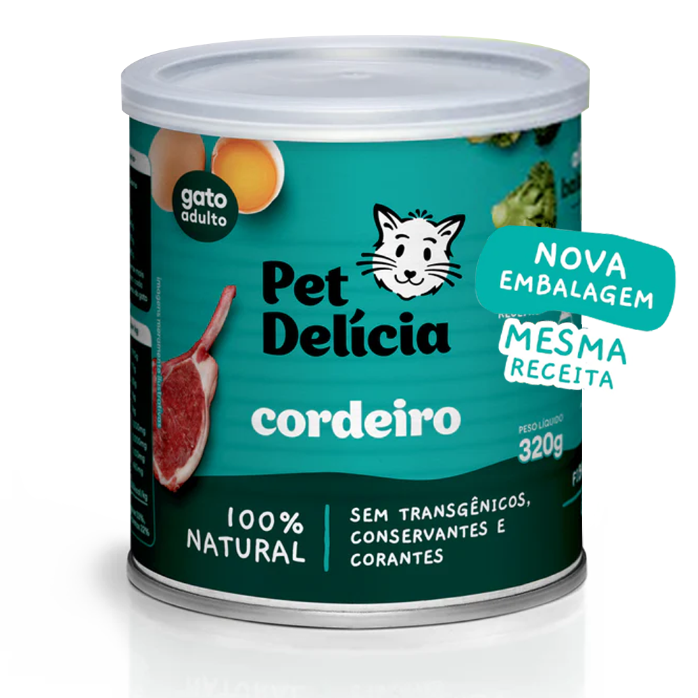 Ração Úmida Natural para Cães Pet Delícia Cordeiro com Legumes 320g