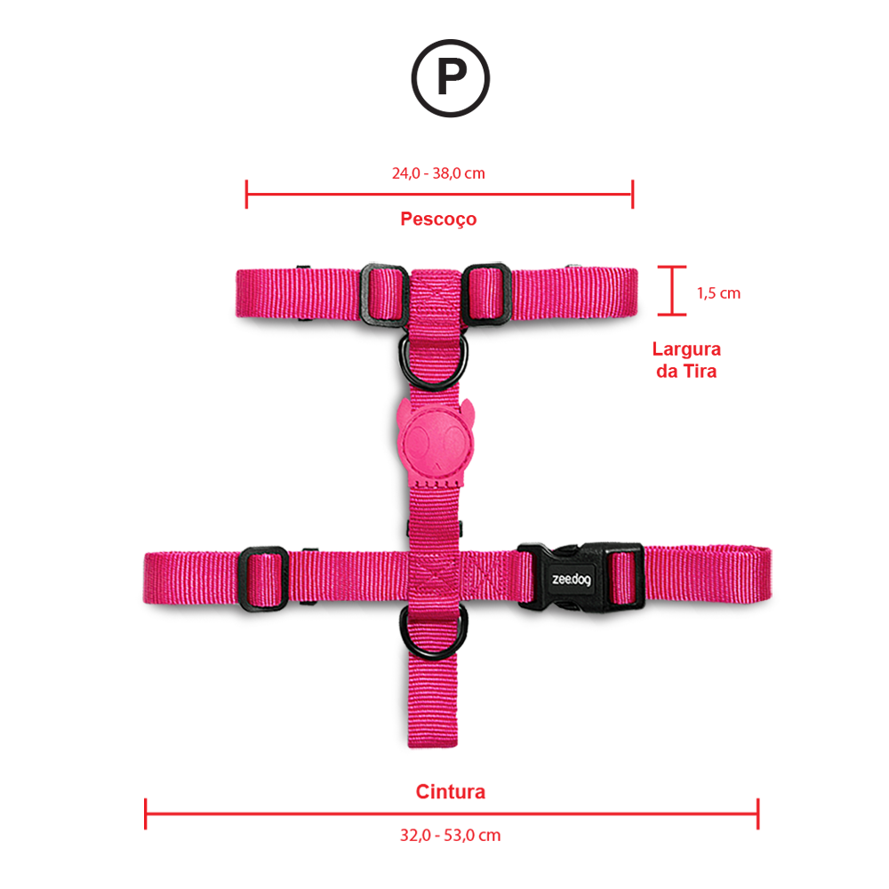 Peitoral Para Cachorro H Zee Dog Rosa Pink Led P