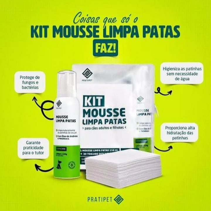 Kit Mousse Limpa Patas 150ml - PRATIPET