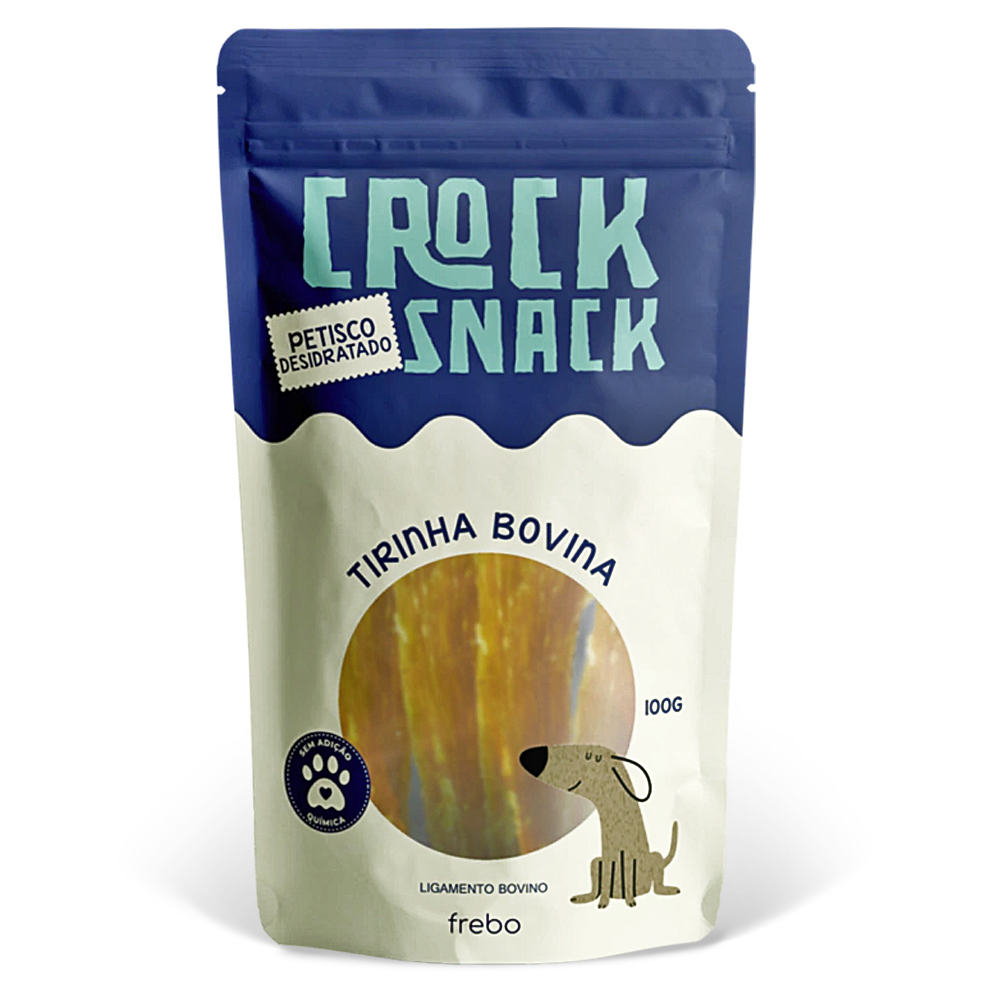 CrockSnack Tirinha de Ligamento Bovino Desidratado - Freebo Pet