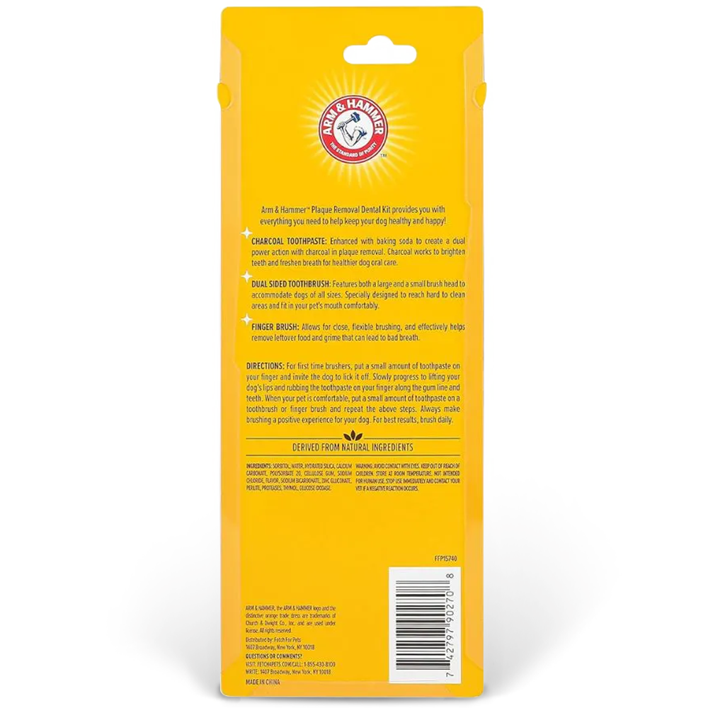 Kit Dental Arm & Hammer Clareador Para Cães Charcoal Bright Sabor Menta