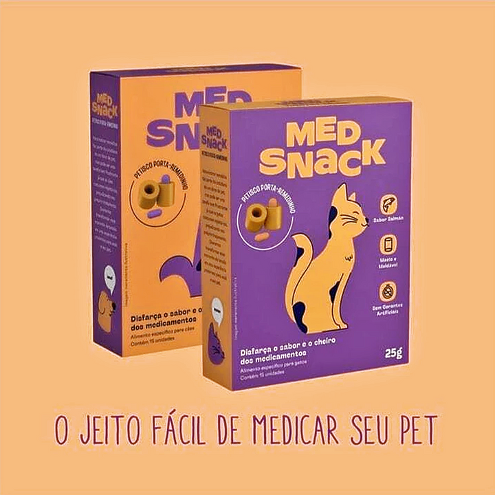 Petisco Moldável Porta Remédio Medsnack Sabor Carne