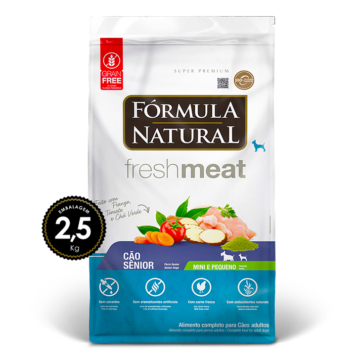 Ração Fresh Meat Cães Sênior Mini/Peq 2,5kg