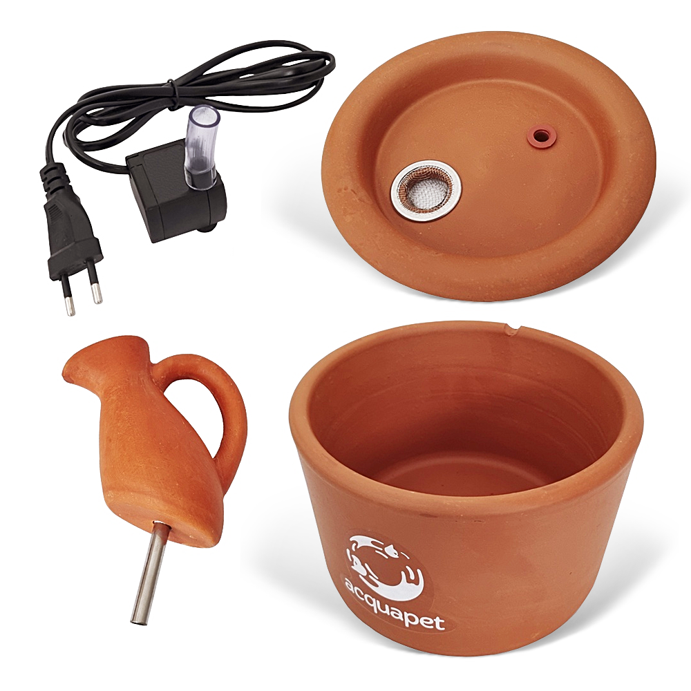 Bebedouro Cerâmica Jarra para Gatos 2L Bivolt - AcquaPet