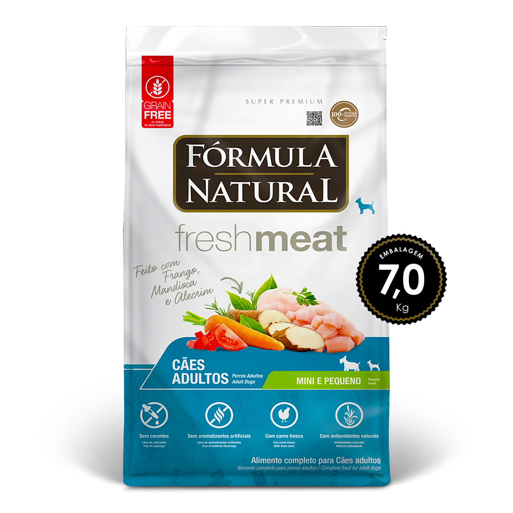 Ração Fórmula Natural Fresh Meat Cão Adulto Mini/Peq 7kg