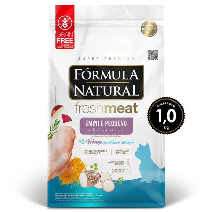Ração Fórmula Natural Fresh Meat Cães Filhotes Mini e Pequeno 1kg