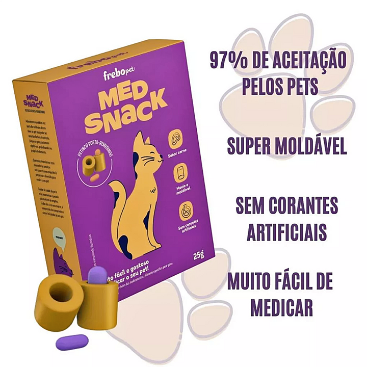 Petisco Moldável Porta Remédio Medsnack Sabor Carne