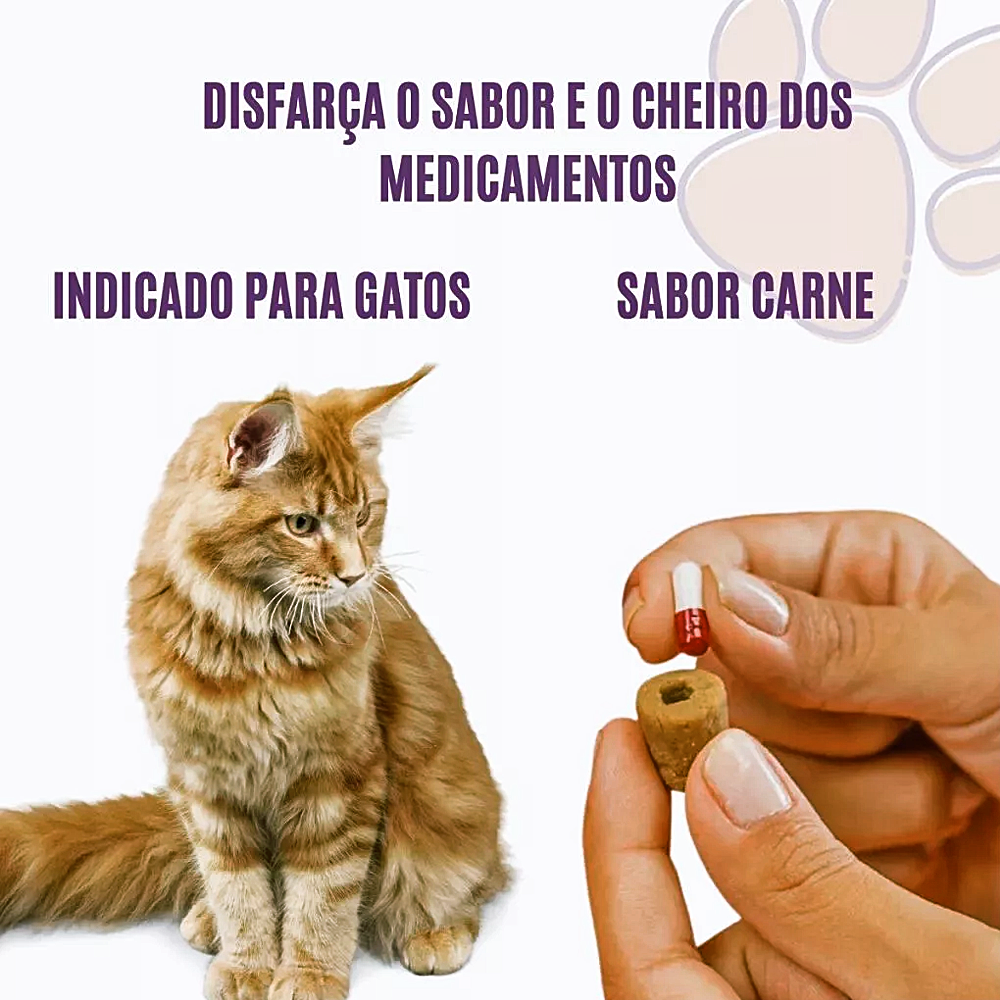 Petisco Moldável Porta Remédio Medsnack Sabor Carne