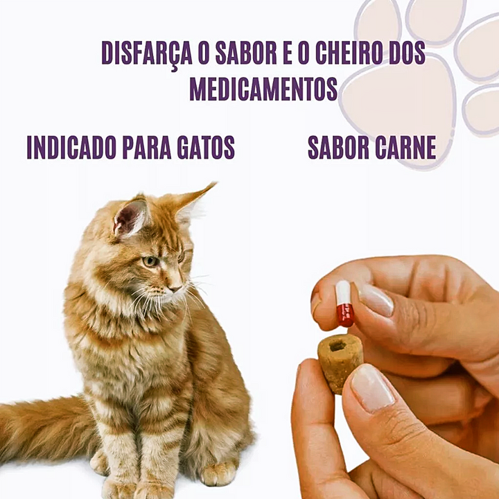 Petisco Moldável Porta Remédio Medsnack Sabor Carne