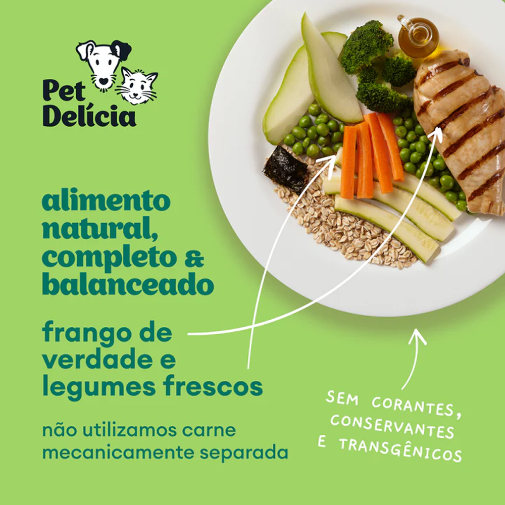 Ração Úmida Natural Para Gatos Pet Delícia Maravilha de Frango 320g