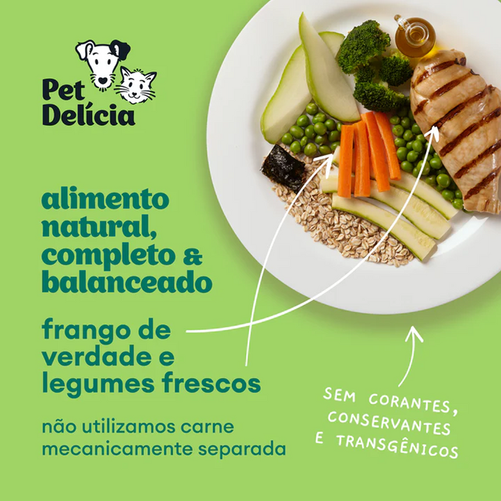 Ração Úmida Natural Para Gatos Pet Delícia Maravilha de Frango 320g