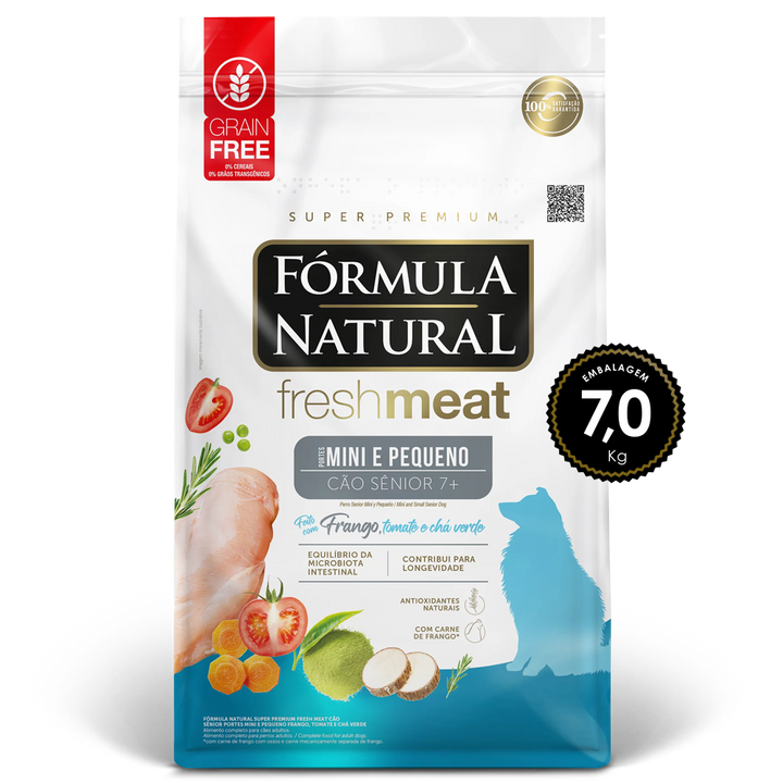 Ração Fórmula Natural Fresh Meat Cães Sênior Mini/Peq 7,0kg
