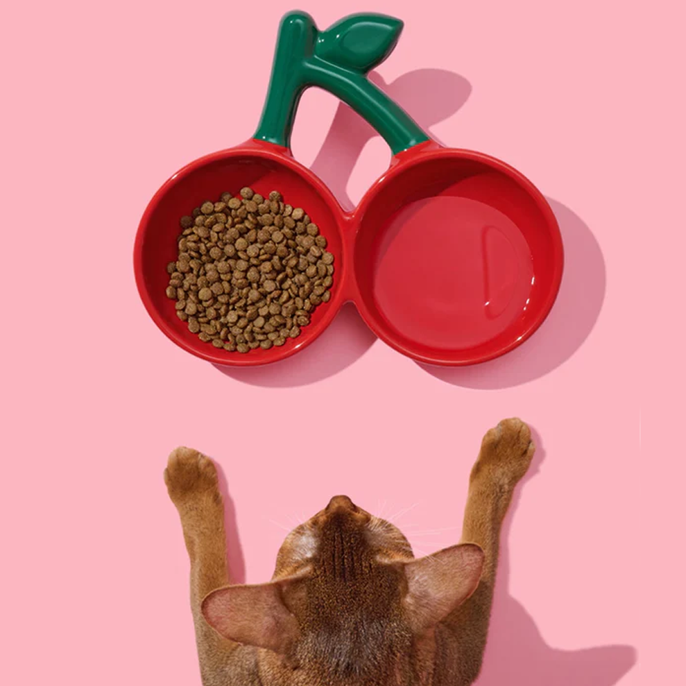 Comedouro de Cerâmica Modelo Cereja para Pets - Vetreska