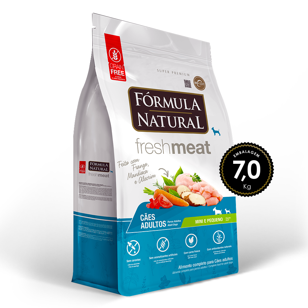 Ração Fórmula Natural Fresh Meat Cão Adulto Mini/Peq 7kg
