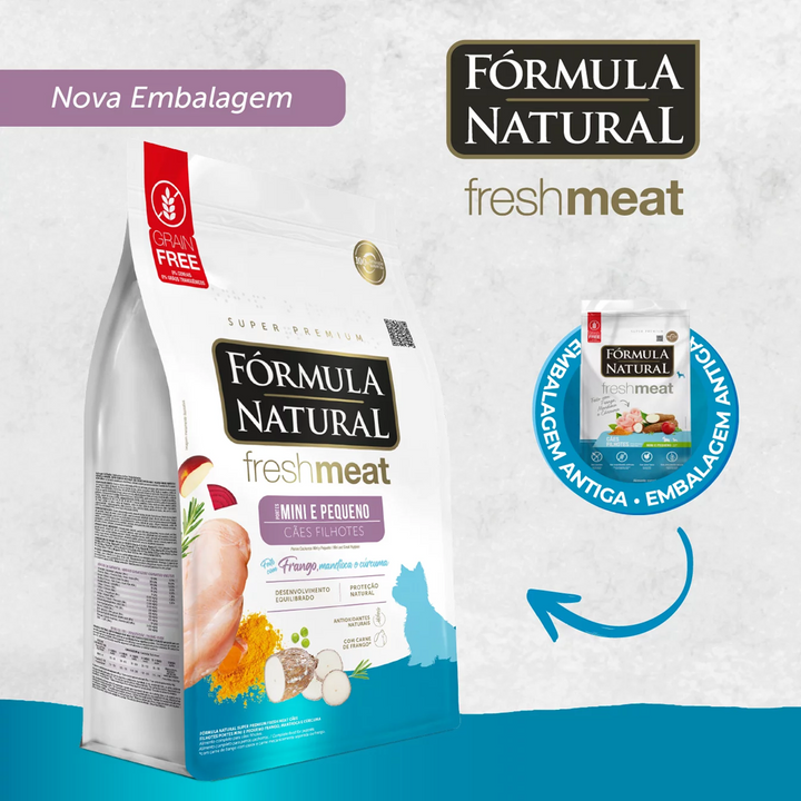 Ração Fórmula Natural Fresh Meat Cães Filhotes Mini e Pequeno 1kg