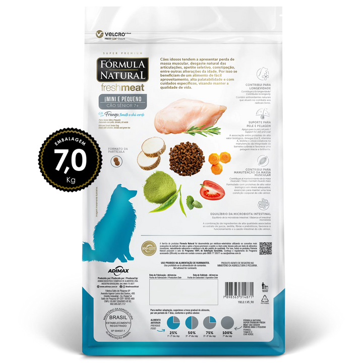 Ração Fórmula Natural Fresh Meat Cães Sênior Mini/Peq 7,0kg