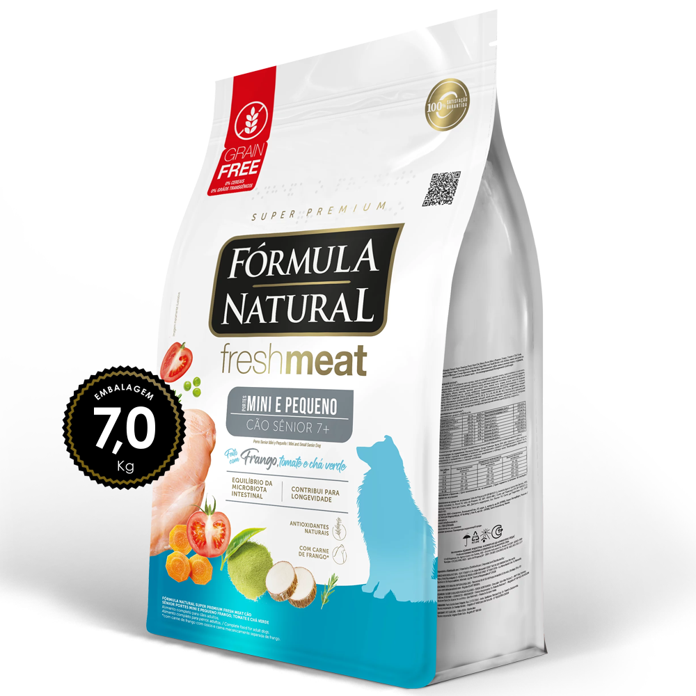 Ração Fórmula Natural Fresh Meat Cães Sênior Mini/Peq 7,0kg